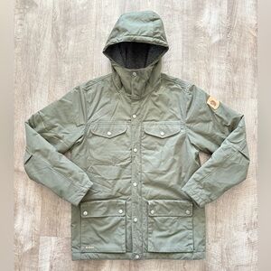 Fjällräven Greenland Winter Parka Jacket Olive Green Sherpa Lined Medium